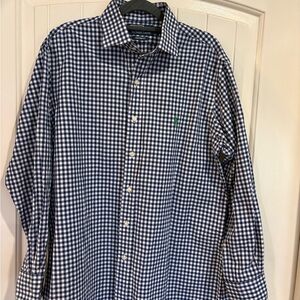 Ralph Lauren Navy and White Gingham Shirt